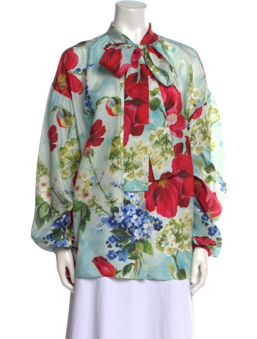 Dolce & Gabbana Silk Floral Print Blouse