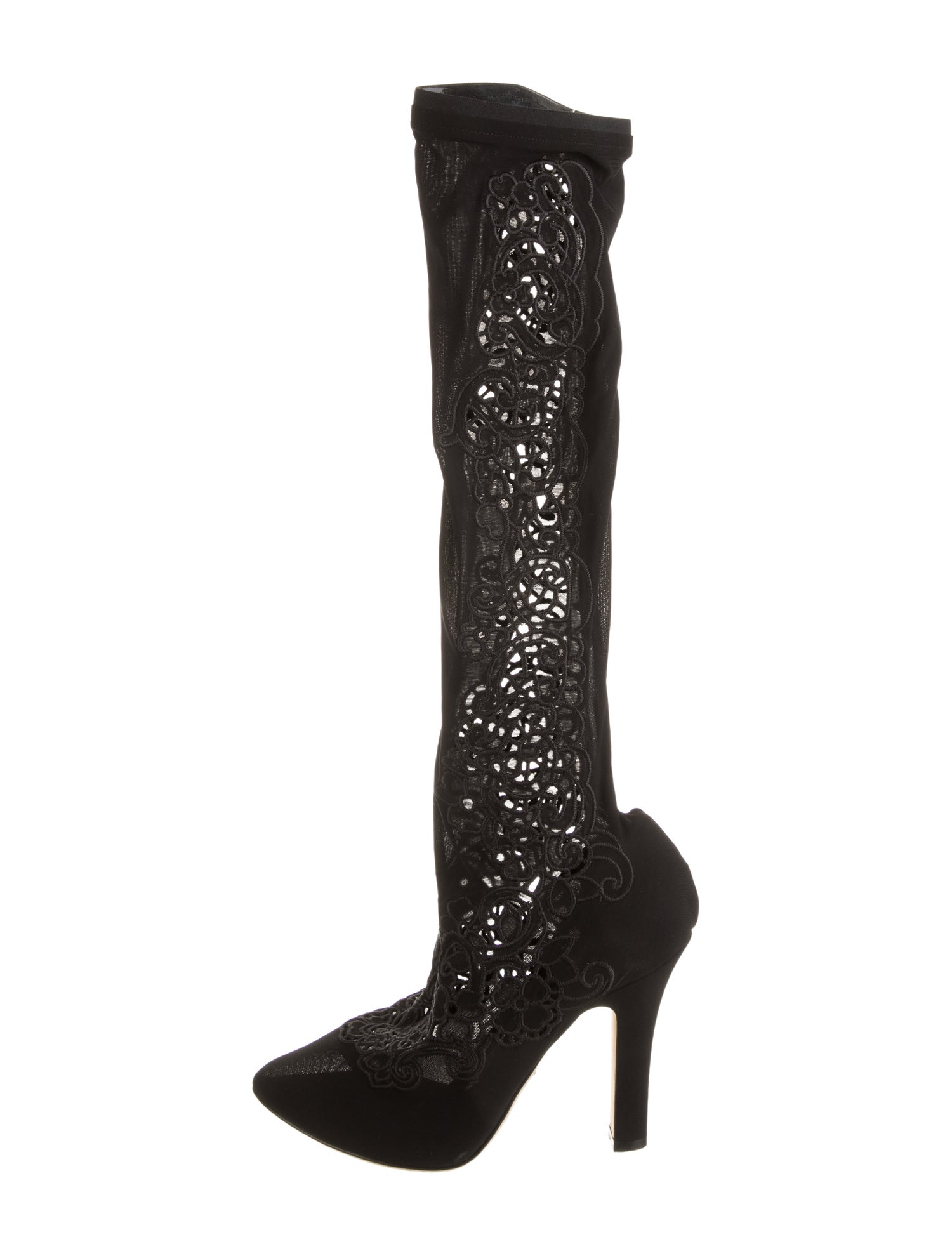Dolce & Gabbana Lace Pattern Sock Boots