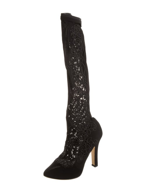 Dolce & Gabbana Lace Pattern Sock Boots
