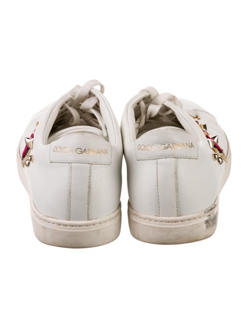 Dolce & Gabbana Leather Glitter Accents Sneakers