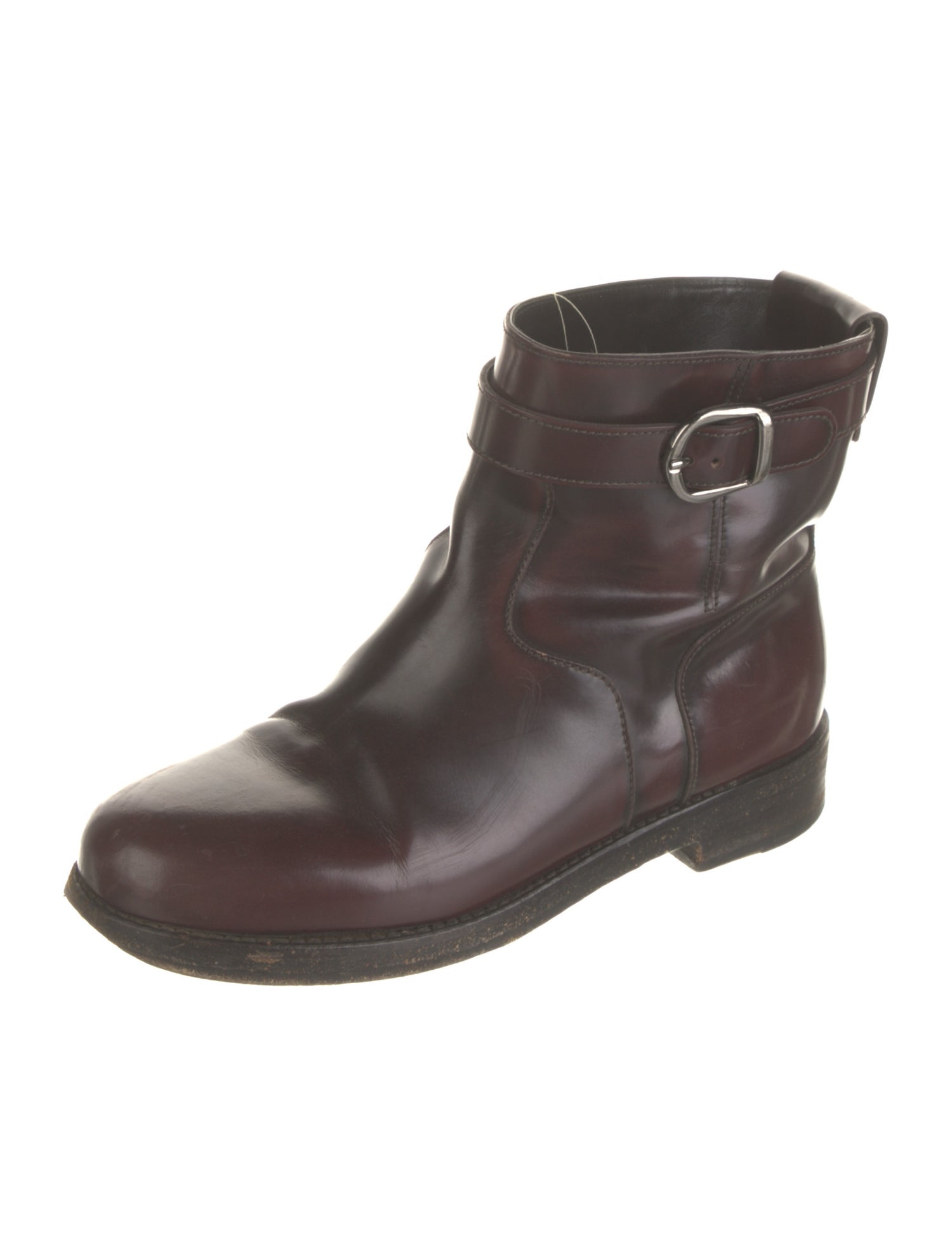 Dolce & Gabbana Leather Leather Trim Embellishment Rain Boots