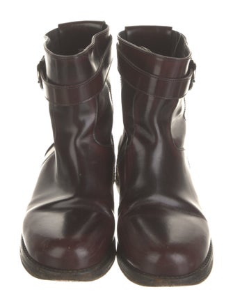 Dolce & Gabbana Leather Leather Trim Embellishment Rain Boots