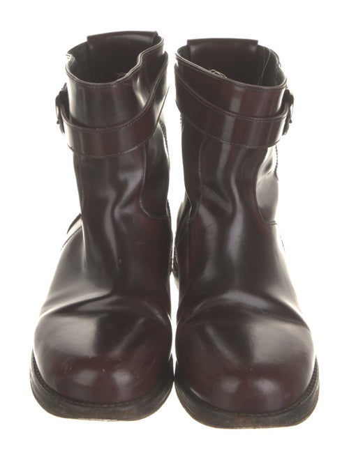 Dolce & Gabbana Leather Leather Trim Embellishment Rain Boots