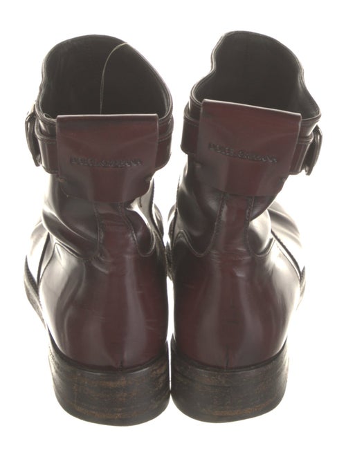 Dolce & Gabbana Leather Leather Trim Embellishment Rain Boots