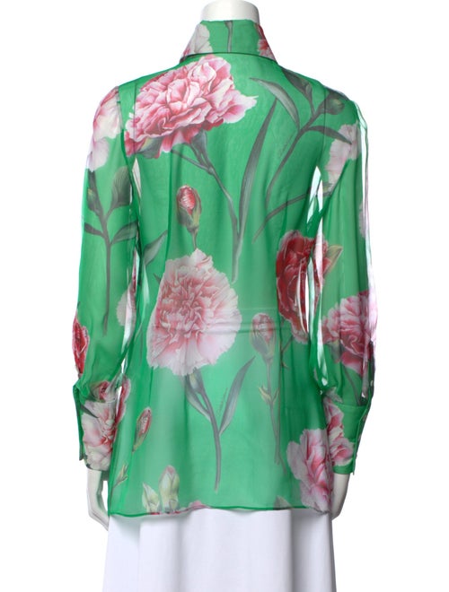 Dolce & Gabbana Silk Floral Print Button-Up Top