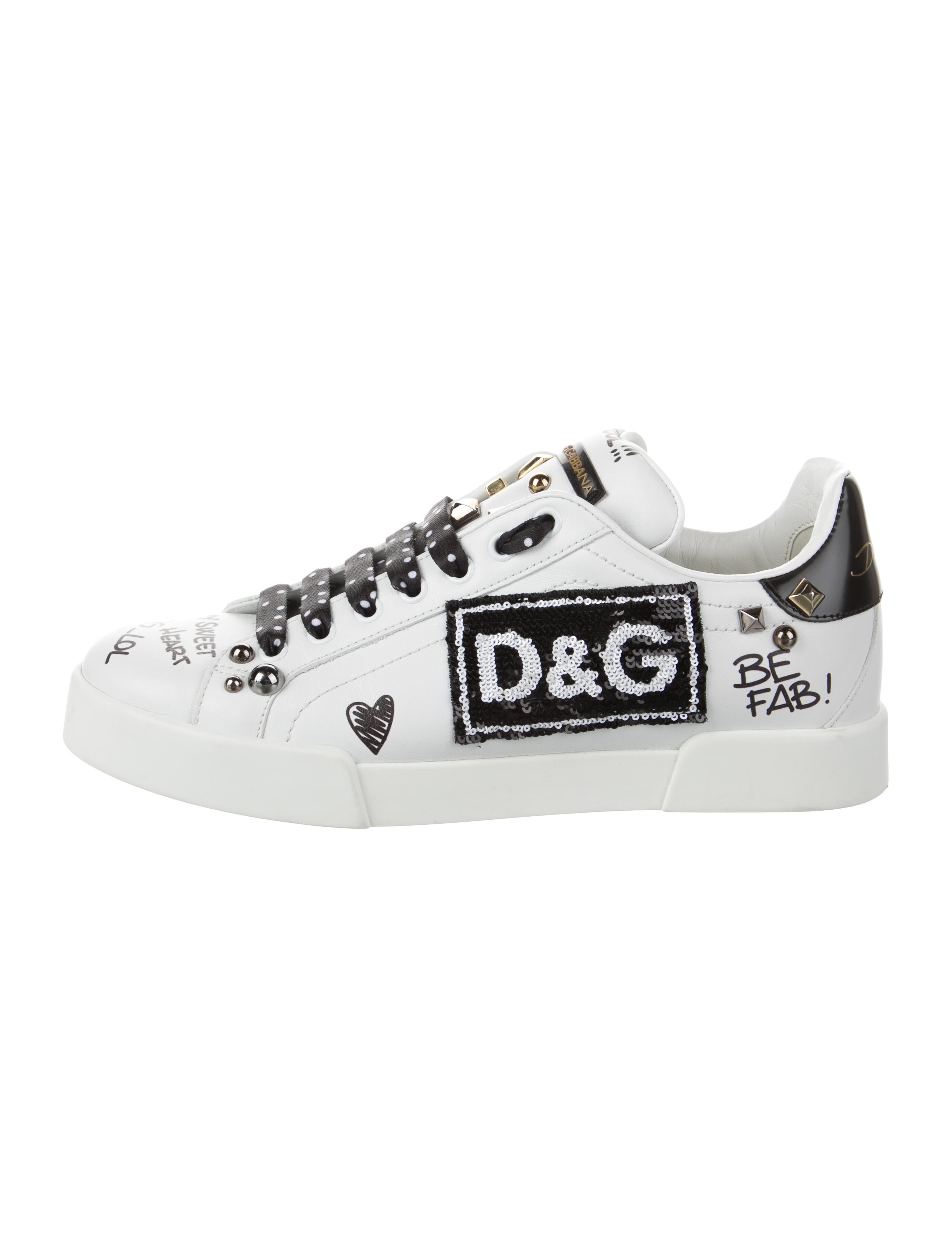 Dolce & Gabbana Leather Printed Sneakers w/ Tags