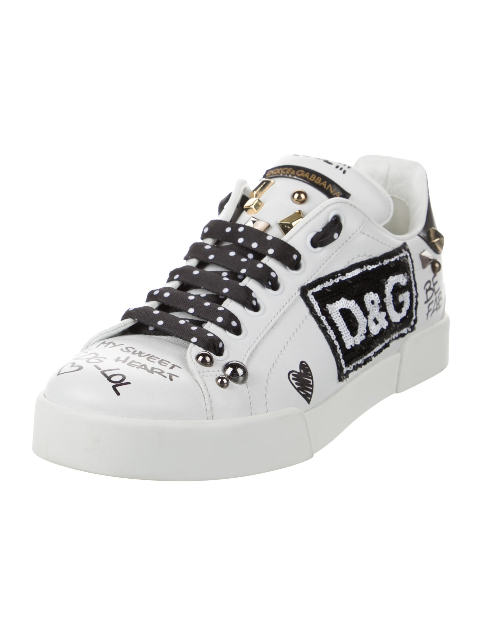 Dolce & Gabbana Leather Printed Sneakers w/ Tags