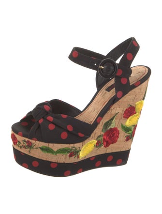 Dolce & Gabbana Printed Embroidered Accent Espadrilles