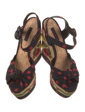 Dolce & Gabbana Printed Embroidered Accent Espadrilles