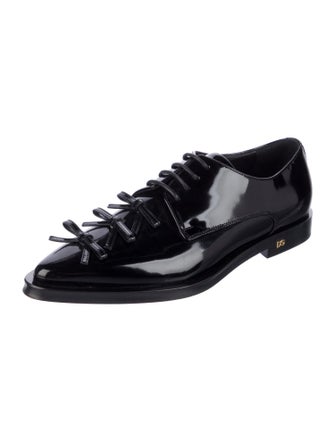 Dolce & Gabbana Patent Leather Bow Accents Oxfords