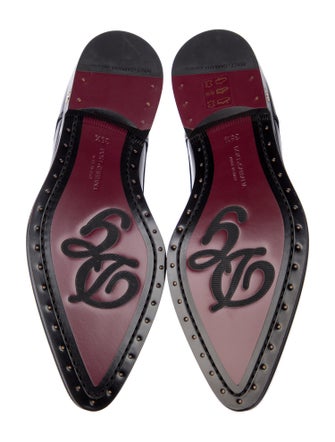 Dolce & Gabbana Patent Leather Bow Accents Oxfords