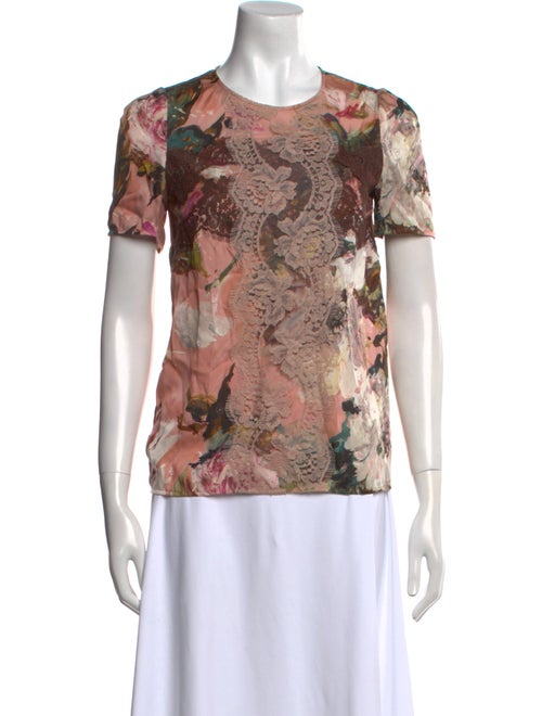 Dolce & Gabbana Silk Lace Pattern T-Shirt