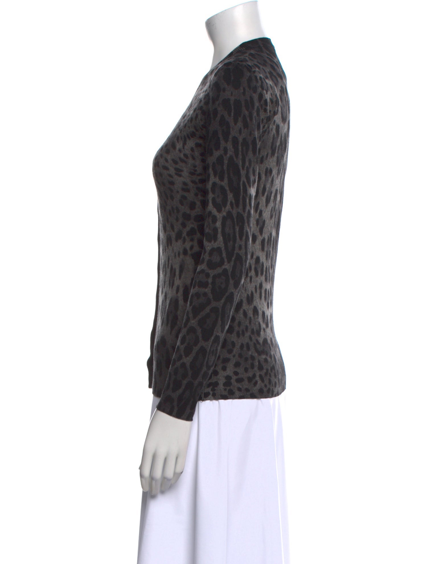 Dolce & Gabbana Virgin Wool Animal Print Sweater