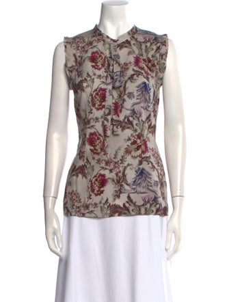 Dolce & Gabbana Silk Floral Print Blouse