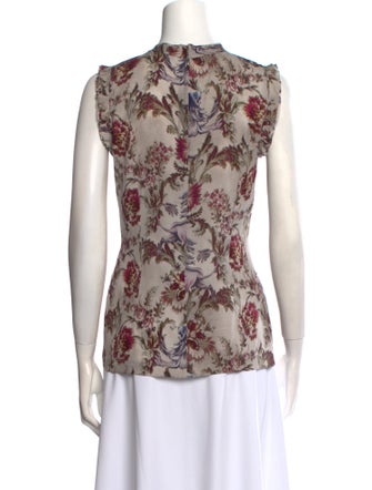 Dolce & Gabbana Silk Floral Print Blouse