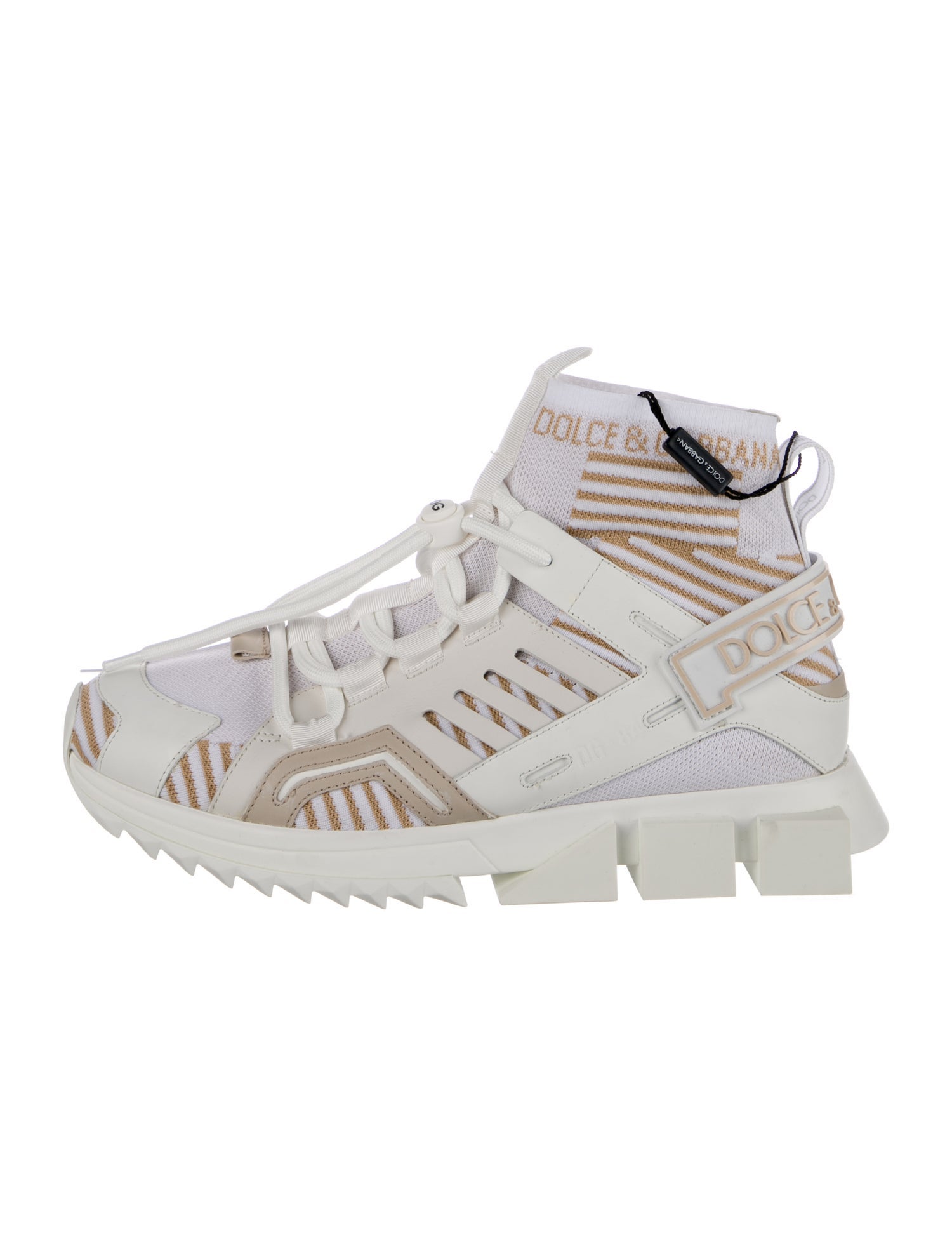 Dolce & Gabbana Leather Printed Athletic Sneakers