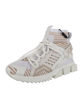 Dolce & Gabbana Leather Printed Athletic Sneakers