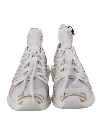 Dolce & Gabbana Leather Printed Athletic Sneakers