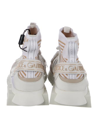 Dolce & Gabbana Leather Printed Athletic Sneakers