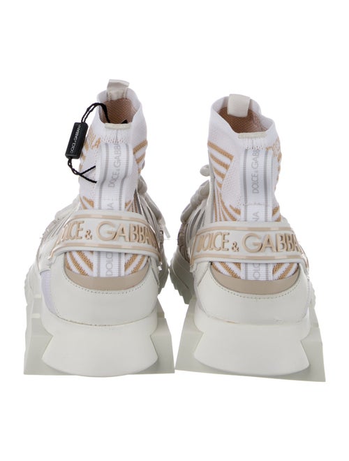 Dolce & Gabbana Leather Printed Athletic Sneakers