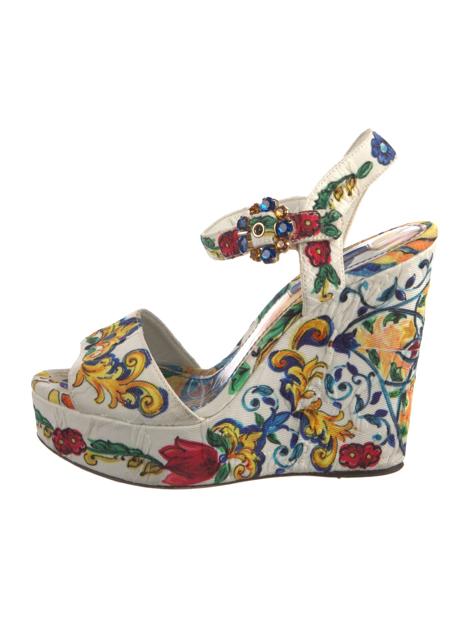Dolce & Gabbana Canvas Printed Sandals