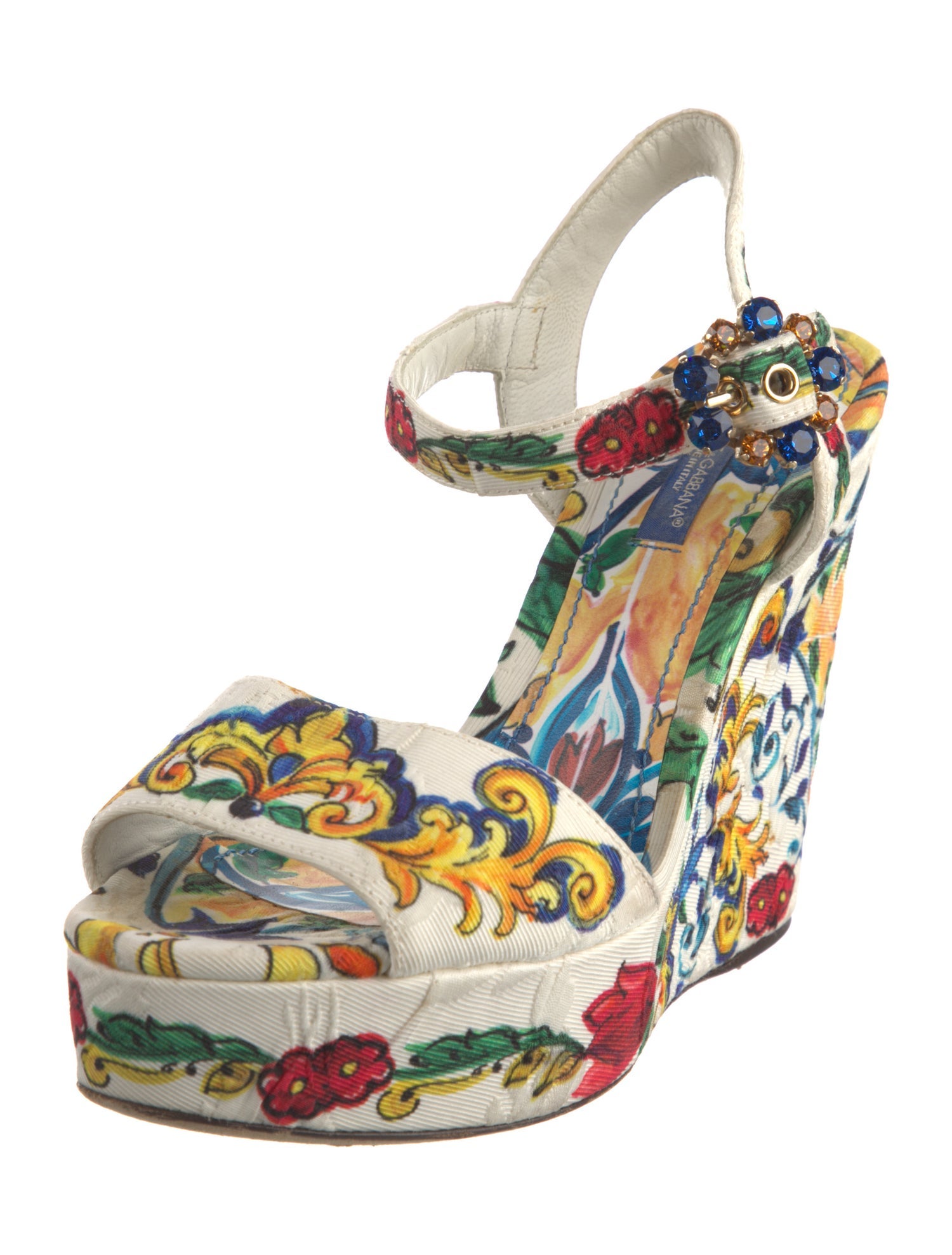 Dolce & Gabbana Canvas Printed Sandals