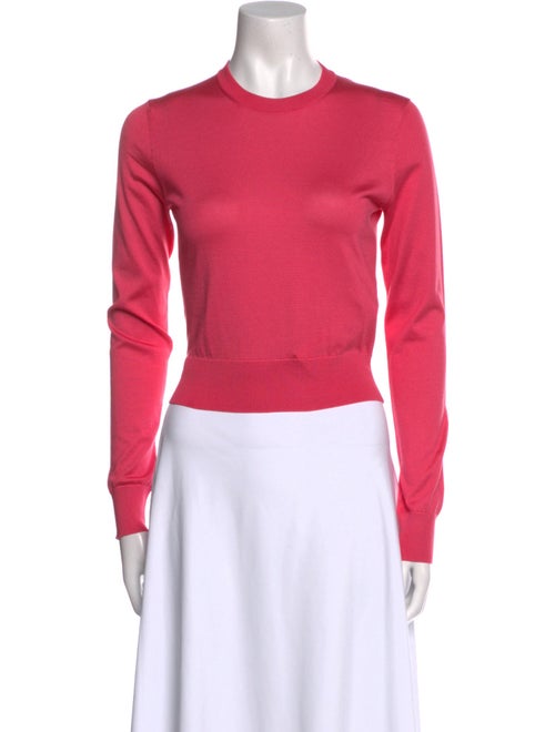 Dolce & Gabbana Silk Crew Neck Crop Top