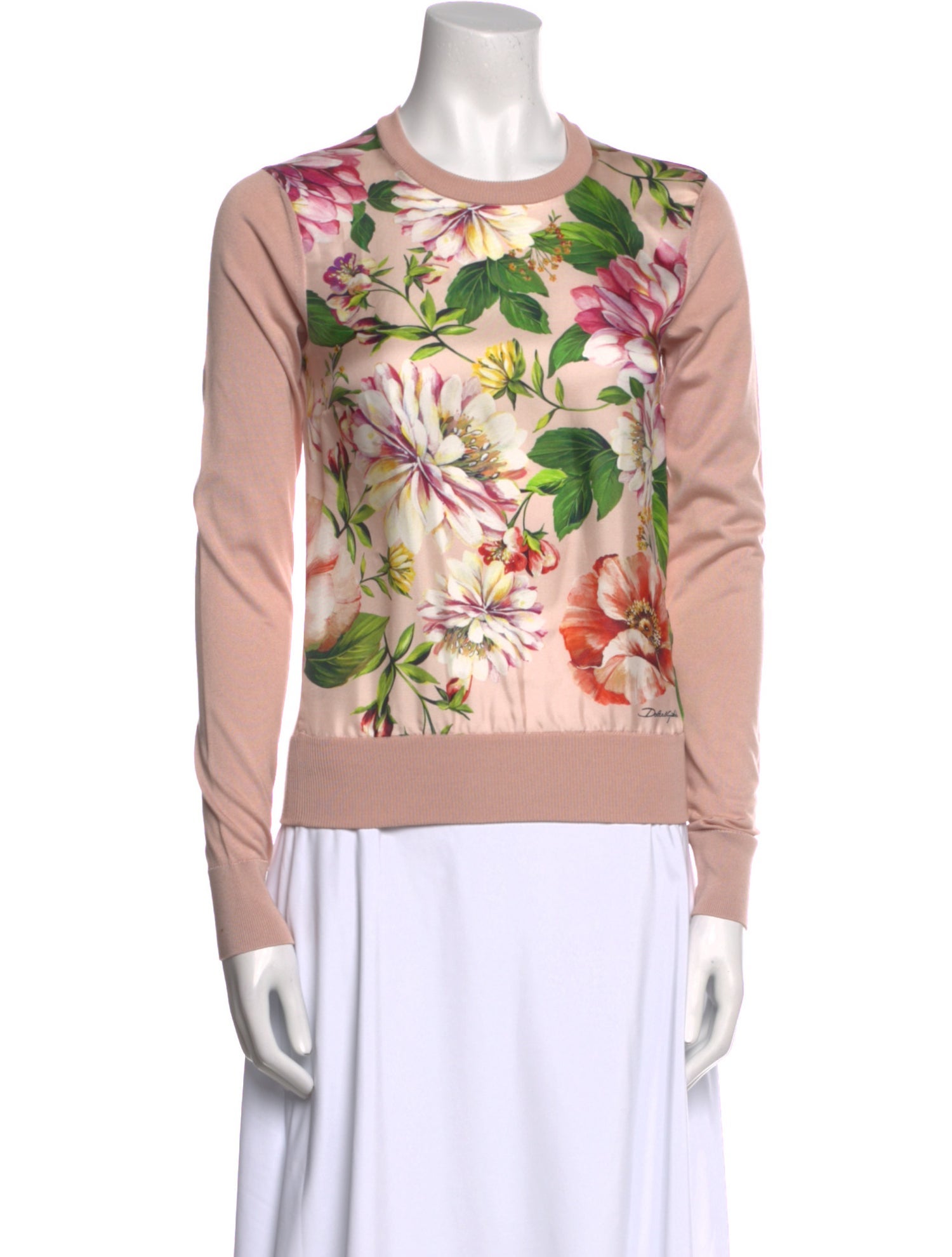 Dolce & Gabbana Silk Floral Print Sweatshirt