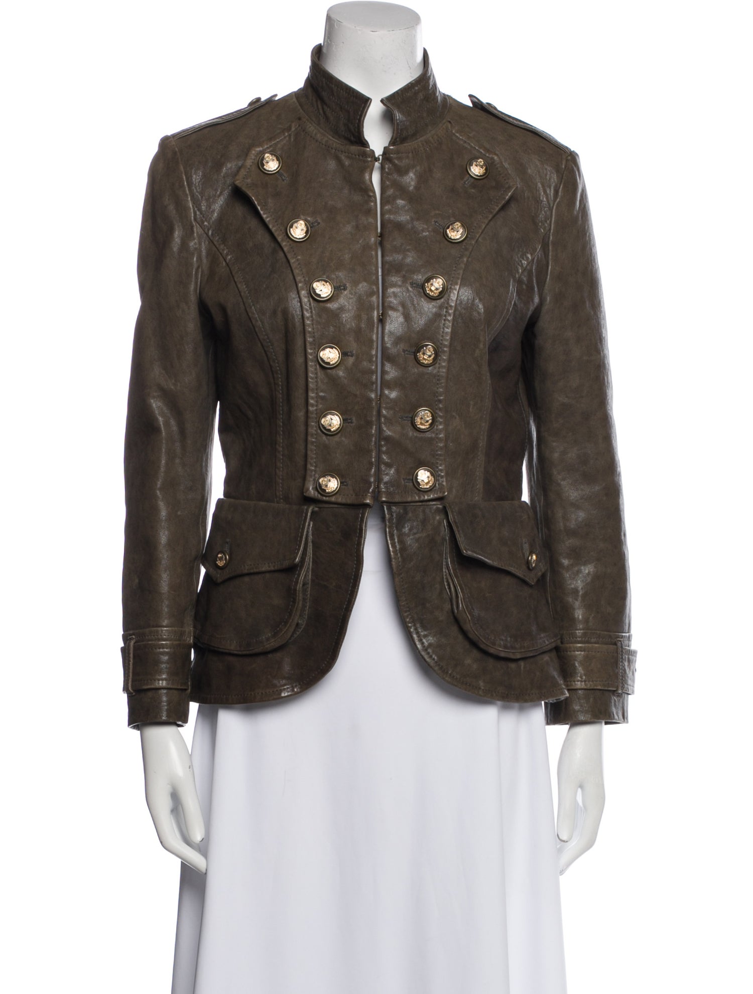 Dolce & Gabbana Leather Utility Jacket