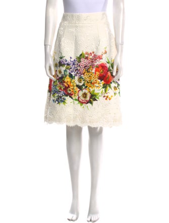 Dolce & Gabbana Floral Print Knee-Length Skirt