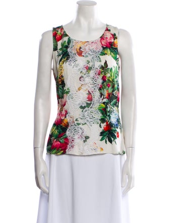 Dolce & Gabbana Silk Floral Print Top