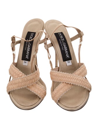 Dolce & Gabbana Satin Slingback Sandals