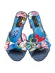 Dolce & Gabbana Denim Floral Print Slides