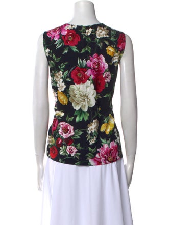 Dolce & Gabbana Silk Floral Print Blouse