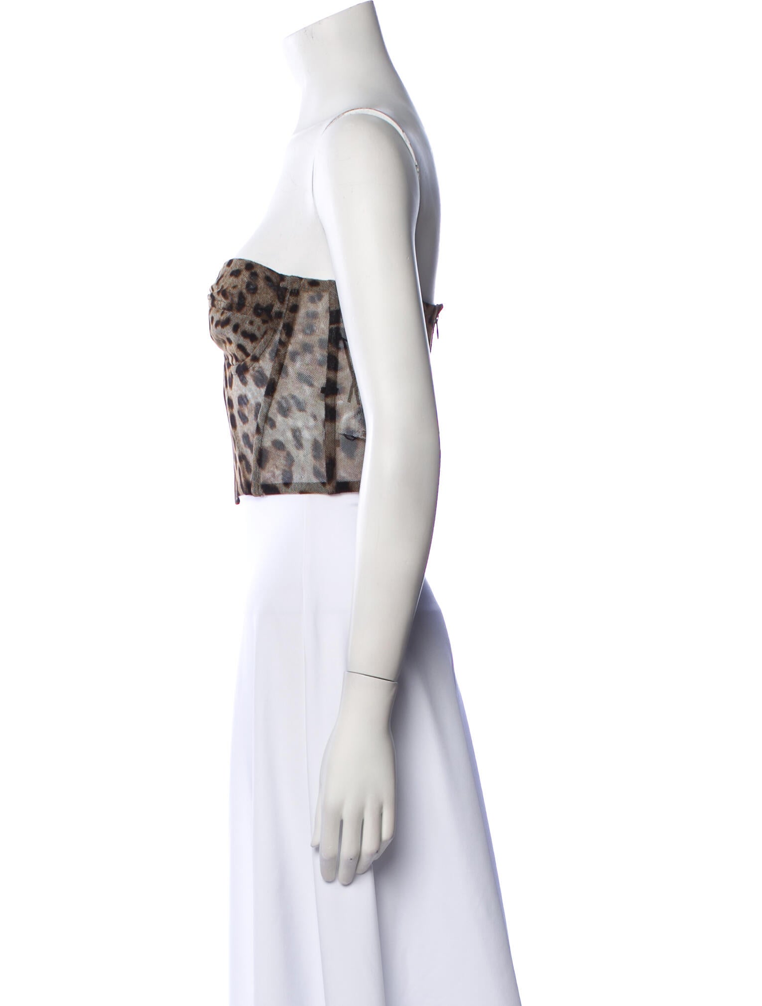 Dolce & Gabbana Animal Print Strapless Crop Top