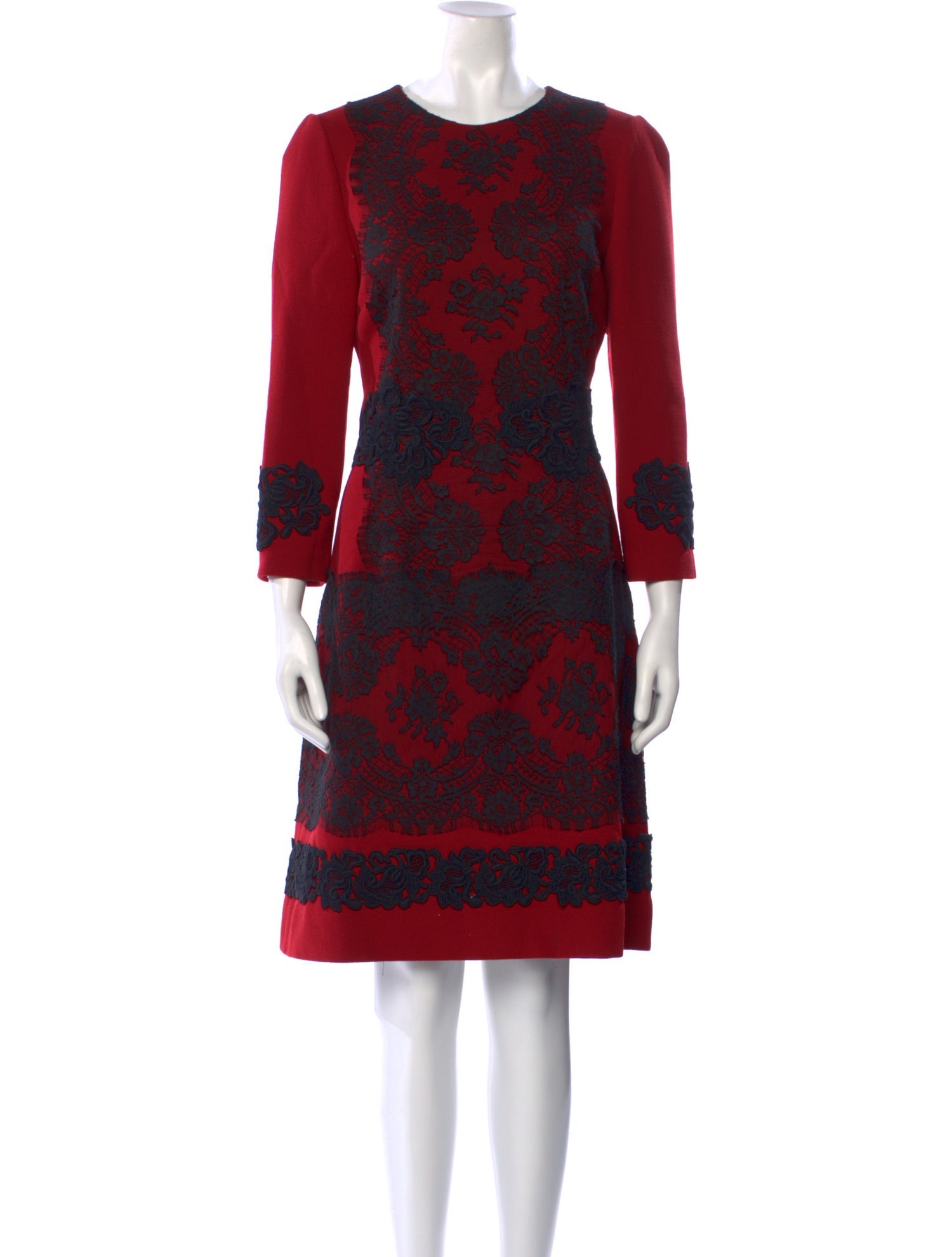 Dolce & Gabbana Virgin Wool Knee-Length Dress