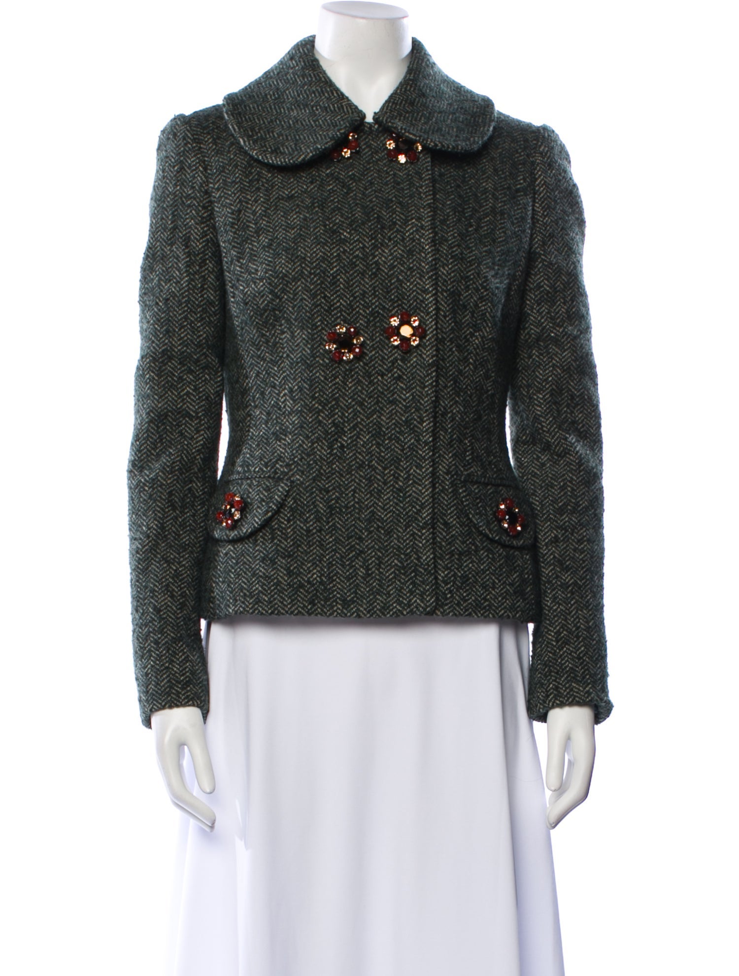 Dolce & Gabbana Wool Printed Evening Jacket