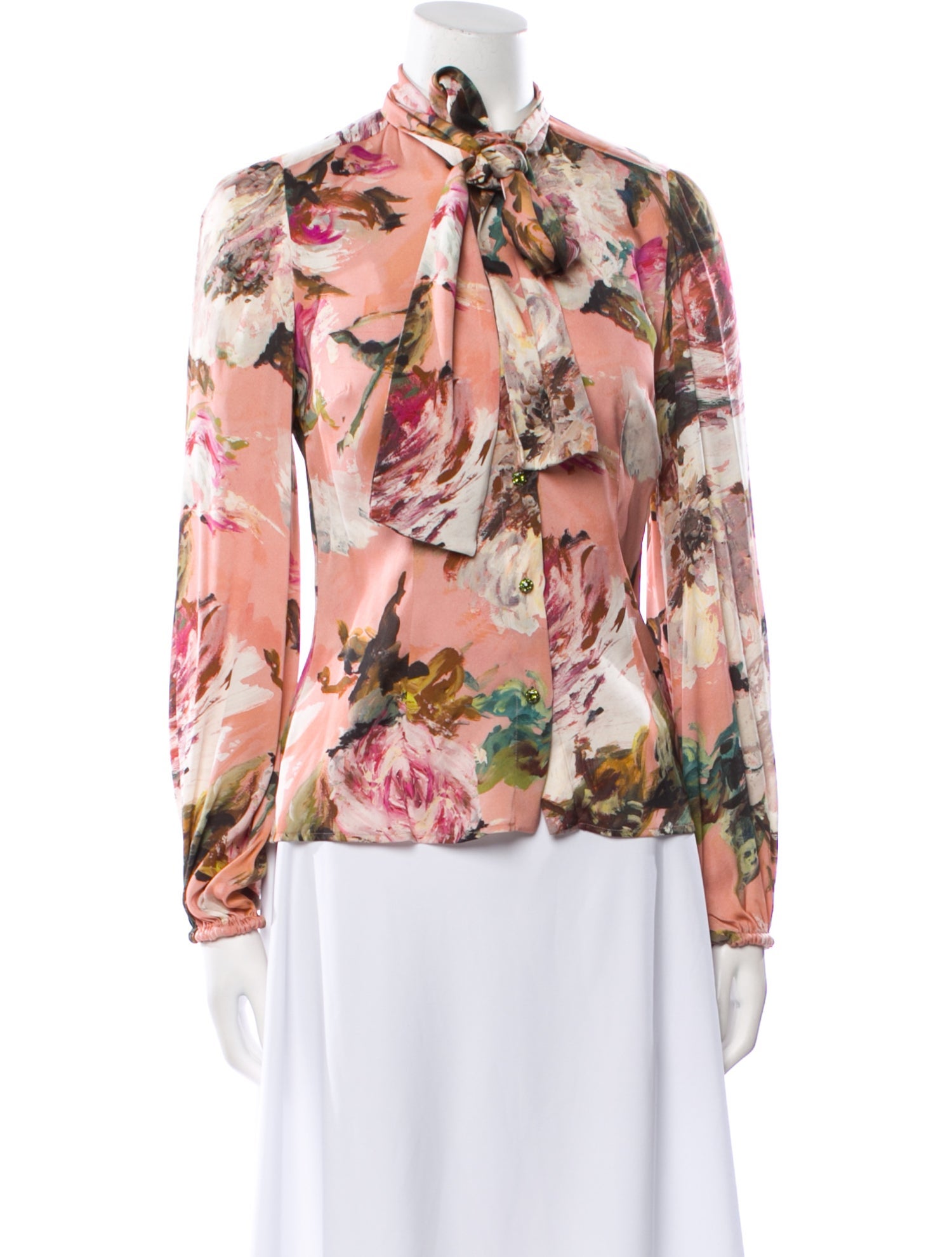 Dolce & Gabbana Silk Floral Print Blouse