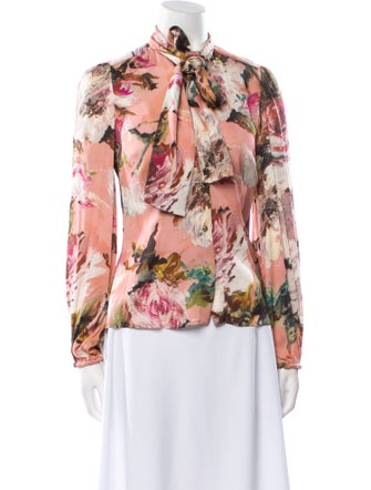 Dolce & Gabbana Silk Floral Print Blouse