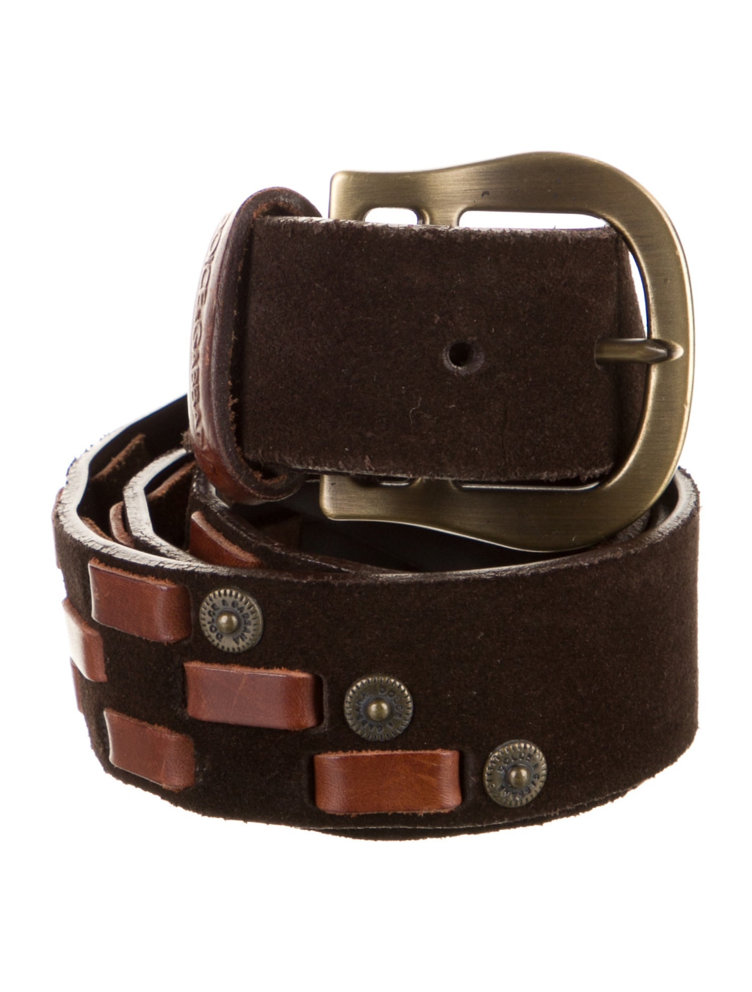 Dolce & Gabbana Suede Studded Accents Belt
