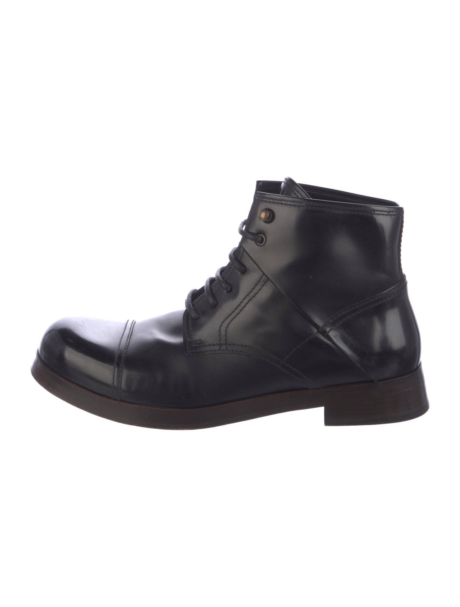 Dolce & Gabbana Leather Lace-Up Boots