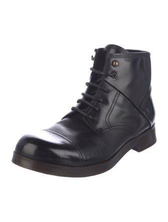Dolce & Gabbana Leather Lace-Up Boots