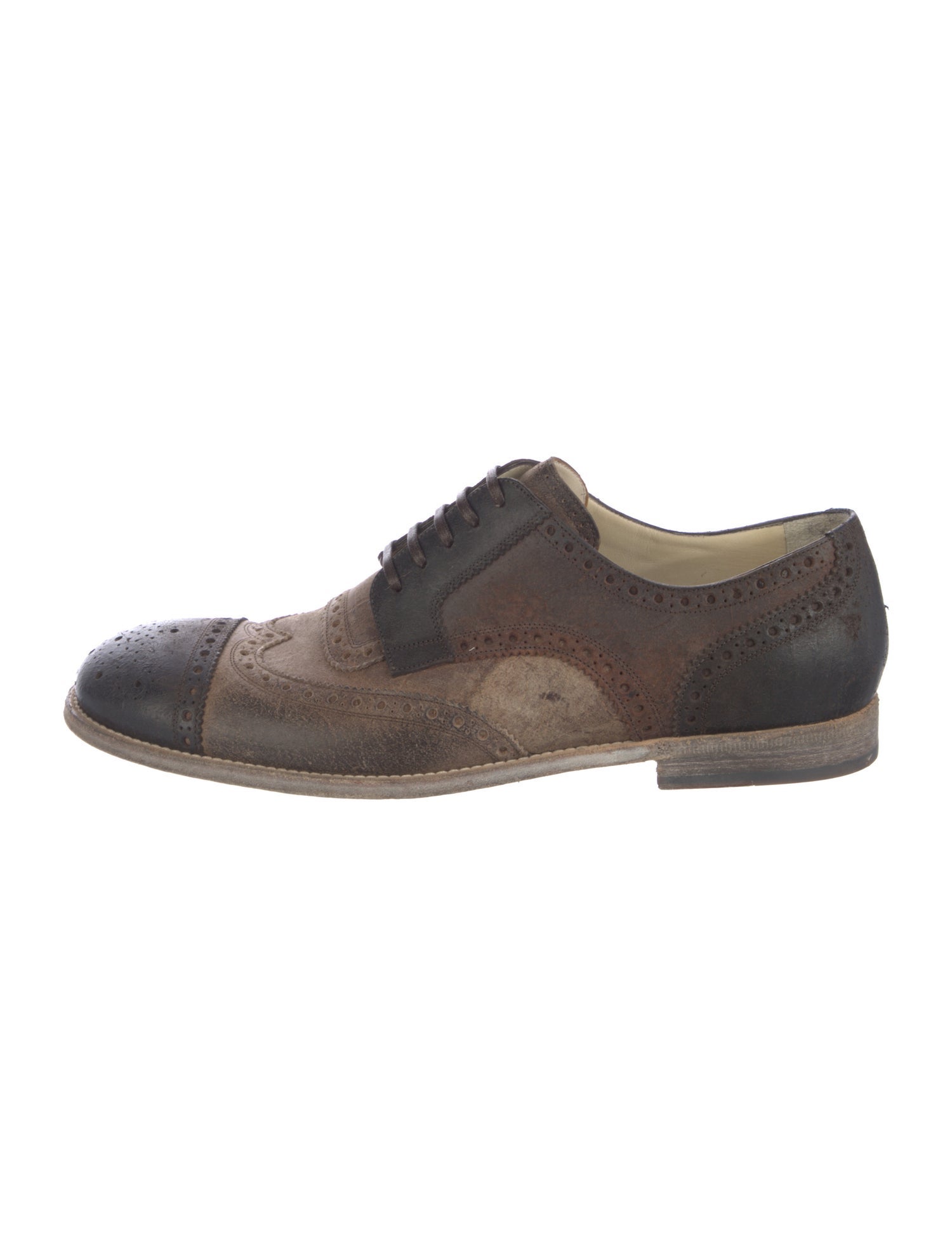 Dolce & Gabbana Leather Colorblock Pattern Brogues