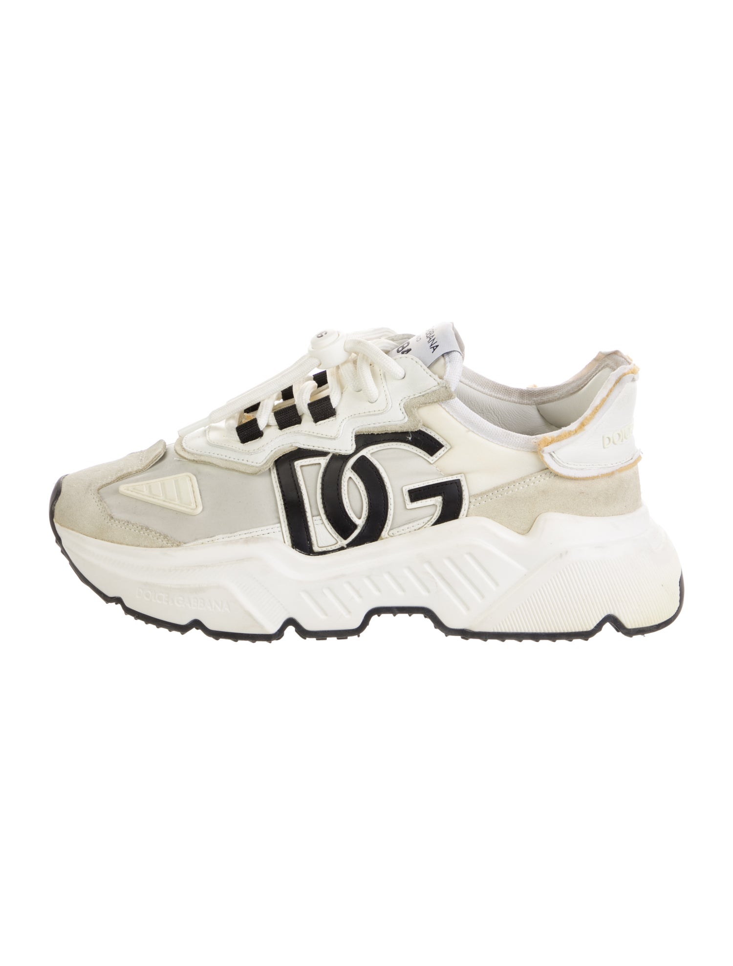 Dolce & Gabbana Suede Colorblock Pattern Sneakers