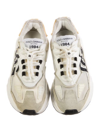 Dolce & Gabbana Suede Colorblock Pattern Sneakers