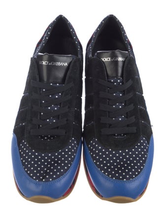 Dolce & Gabbana Suede Colorblock Pattern Sneakers