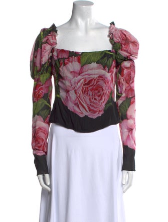 Dolce & Gabbana Silk Floral Print Top