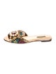 Dolce & Gabbana Floral Print Crystal Embellishments Slides