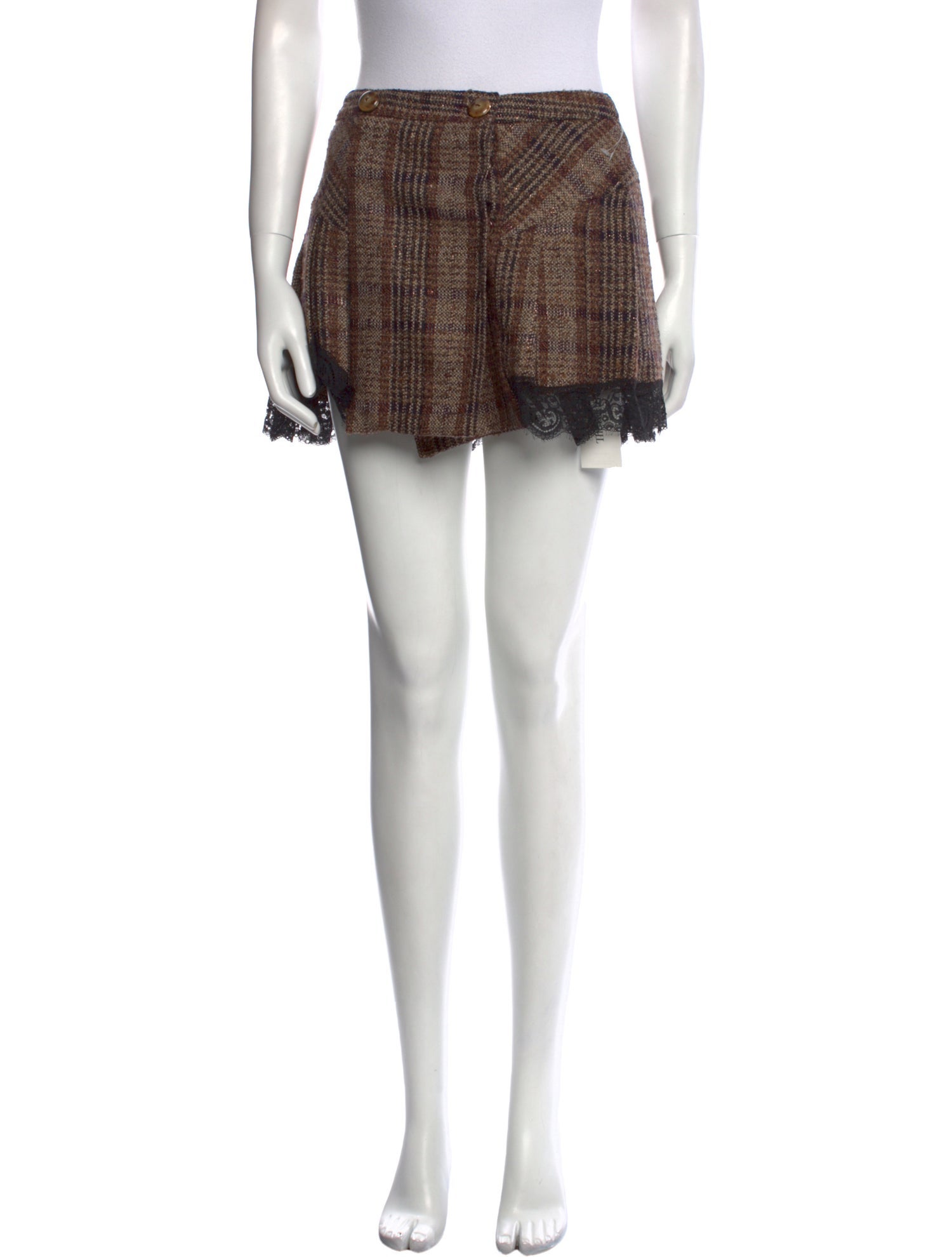 Dolce & Gabbana Plaid Print Mini Skirt w/ Tags