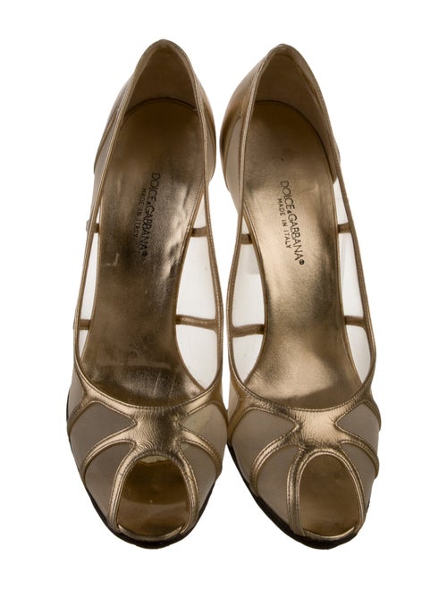 Dolce & Gabbana Leather Mesh Accents Pumps